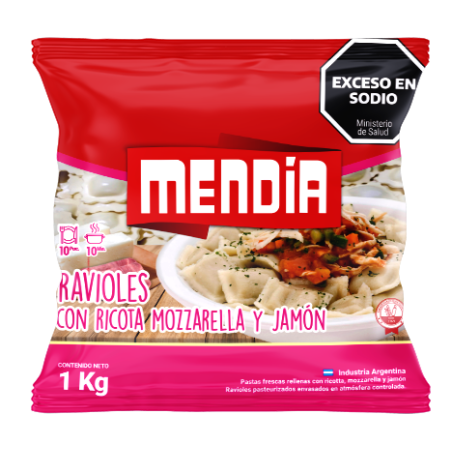 RAVIOL RICOTA MUZZARELLA Y JAMON 1KG